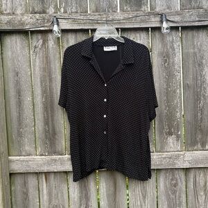 Vintage Ronni Nicole Black and White Button Down Shirt